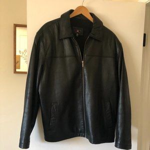 Men's leather jacket XL black
